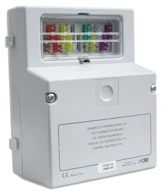 Zdjęcie produktu dla Skrzynka rozdzielcza CBE DS 300 12 V (6 temp.) – skrzynka bezpieczników 12 V / rozdzielacz prądu do kamperów, przyczep kempingowych i łodzi