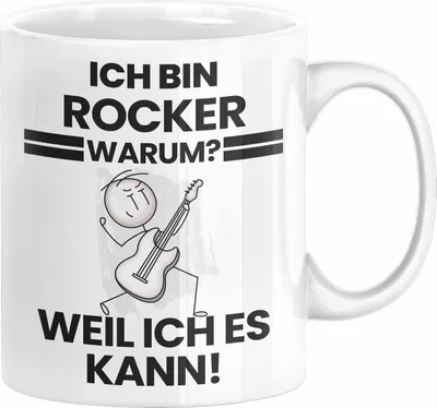 Produktbild von Rocker Geschenk Tasse Lustiger Spruch Ich Bin Rocker Warum Weil Ich Es Kann Geschenkidee Bester Rocker Geburtstag Kaffee-Becher (Weiß)