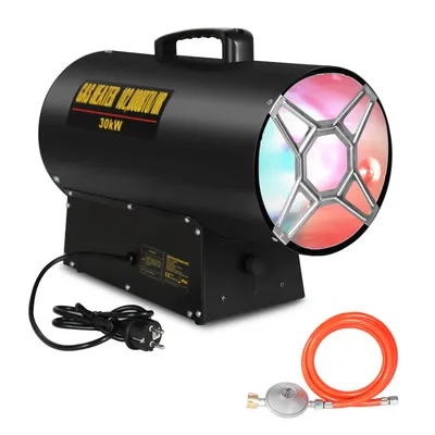 Produktbild von Clanmacy 30kW Gasheizgebläse Gasheizer Heizkanone Gasheizstrahler Bauheizer Gas Heizlüfter Heizstrahler inkl. Gasschlauch & Druckminderer Heizgebläse