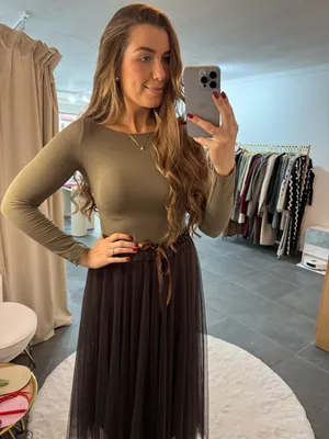 Produktbild von Tüllrock Damen "Fiona" Braun, Traumhafter Rock in einlagige Tüllverarbeitung, für Frauen Rock, Midirock, Damen Midi rock, Elegant Röcke, Langer Rock