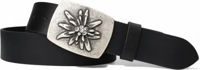 Produktbild von FRONHOFER Trachtengürtel Damen und Herren, Edelweiß Gürtelschnalle, 4 cm echt Ledergürtel