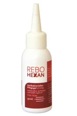Produktbild von ReboHexan Gel Strong 50 ml: Hochviskoses Pflegegel für Tierwunden, unterstützt die Hautregeneration, Reduziert Narben, Verhindert Ankleben an Verbände
