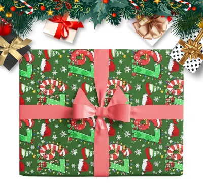 Productafbeelding van Grappig Kerst Inpakpapier voor Feestelijke Gelegenheden