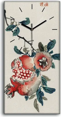 Produktbild von Wandkunst Leinwand Bild Uhr 30x60 Malerei Asiatische Blumen Früchte Zweig Kunst - schwarze Hände