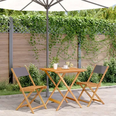 Produktbild von Maison Exclusive - 3-tlg. Bistro-Set Anthrazit Stoff und Massivholz