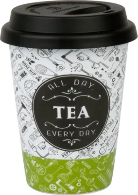 Produktbild von Könitz Tea Talk Coffee To Go Mug mit Deckel, Becher, Kaffeebecher, Porzellan, 380 ml, 11 5 162 2279