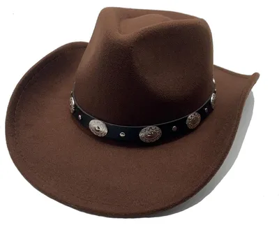 Productafbeelding van Cowboyhoed voor heren en dames, westernhoed, fedora, met rand, one size, bruin