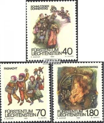 Produktbild von Briefmarken Liechtenstein 1983 Mi 818-820 (kompl.Ausg.) postfrisch Fasnachtsbräuche