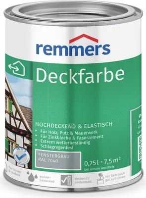 Produktbild von Remmers Deckfarbe fenstergrau (RAL 7040) 0,75 l, Holzlack