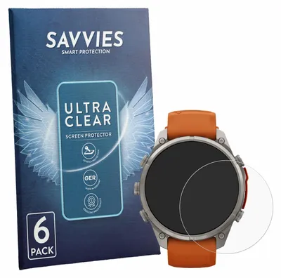 Produktbild von 6x Für Garmin Fenix 9 Pro (47 mm) Schutzfolie Savvies Displayschutz Display Schutz Folie Klar Transparent