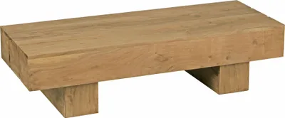 Produktbild von WOHNLING Couchtisch Massiv-Holz Akazie 120cm breit Design Wohnzimmer-Tisch dunkel-braun Landhaus-Stil Beistelltisch