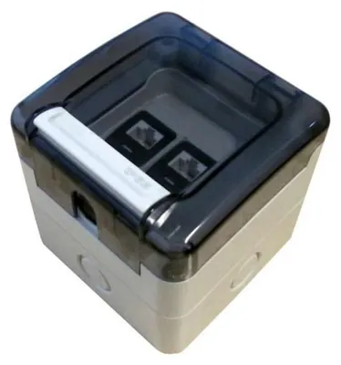 Obrázek produktu pro Hermeticky utěsněná zásuvka 2x RJ45, krytí IP66, povrchová montáž (bez konektorů) OS002IP