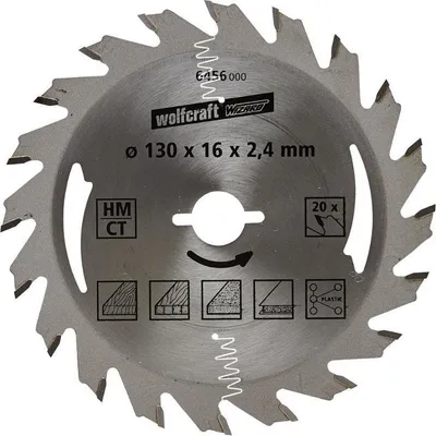 Produktbild von wolfcraft 1 Kreissägeblatt HM, 20 Zähne ø130mm