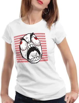 Produktbild von style3 Rage Gamer T-Shirt Damen Meme Karikatur Rageguy Internet Fuu, Farbe:Weiß, Größe:M