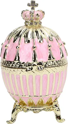 Immagine prodotto di Portagioie a forma di uovo di Pasqua, smaltato, per la scrivania, portagioie decorativo, lega di metallo e zinco, rosa