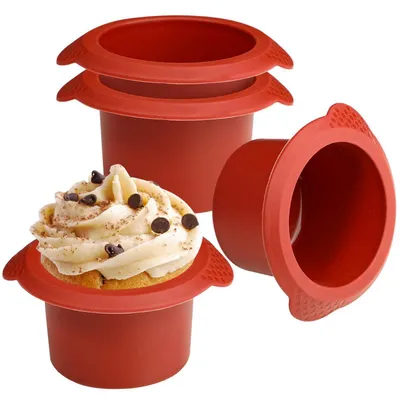 Produktbild von Mini Kuchenform Rund Silikon für Heißluftfritteuse 4 Stück 8 cm