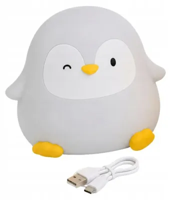 Obrázek produktu pro Verk 12416 LED noční lampička s časovačem, silikonová, USB-C, Tučňák