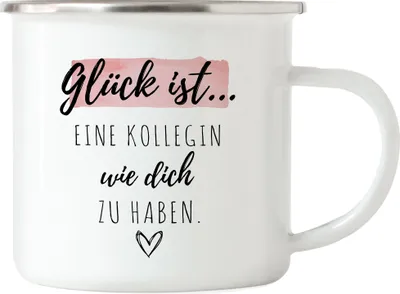 Produktbild von Glück Ist Eine Kollegin Wie Dich Zu Haben Emaille Tasse Geschenk Danke Sagen Beste Kollegin