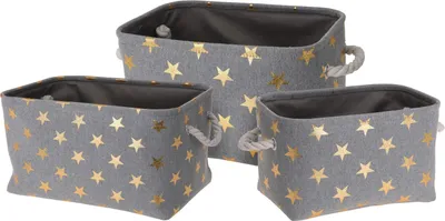 Obrázok produktu pre Úložné boxy STARS, 3 rozmery, sivé