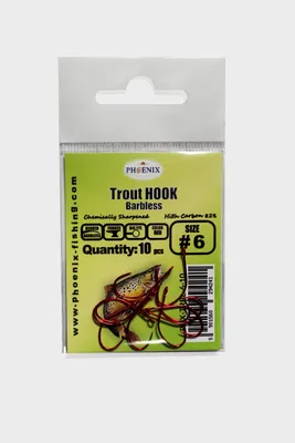 Image de Hameçons à truite sans anneau - PHX-TRBL-6-10 - ROT - #6