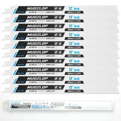 Produktbild von Säbelsägeblätter Set 10 Stück 300mm 14/18 TPI für Metall Bi-Metall