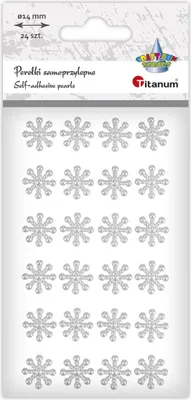 Produktbild von Selbstklebende Perlen Schneeflocken weiß 14 mm 24 Stück Titanum