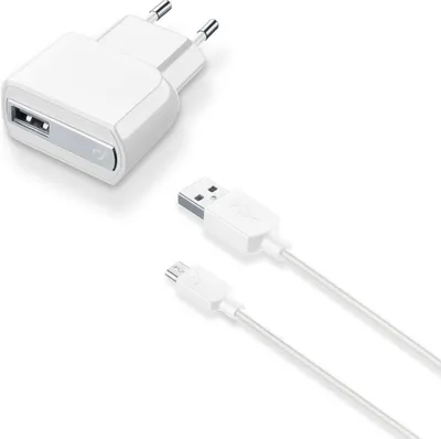 Produktbild von Cellularline USB Charger Kit 2A - Micro USB - Huawei, Xiaomi, Wiko, Asus and other smartphone Schnelles 2A-Netzladegerät mit Micro-USB-Kabel, Drinnen, AC, 5 V, 2 A, 1 m, Weiß