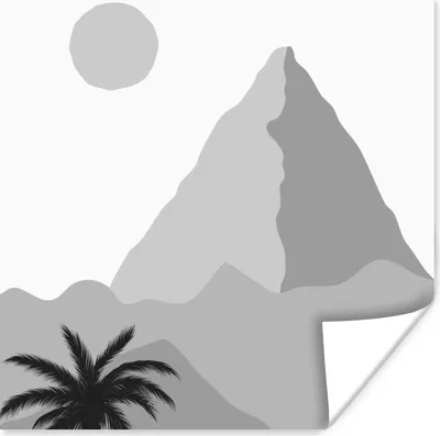 Produktbild von MuchoWow® Poster Illustration - Pyramide - Schwarz - Weiß 75x75 cm - Wand Dekoration