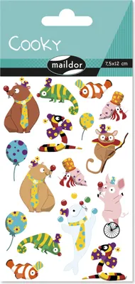 Produktbild von Maildor 10x Cooky, 1 Stickerbogen 7,5x12cm, Clowns - Mehrfarbig CY158C