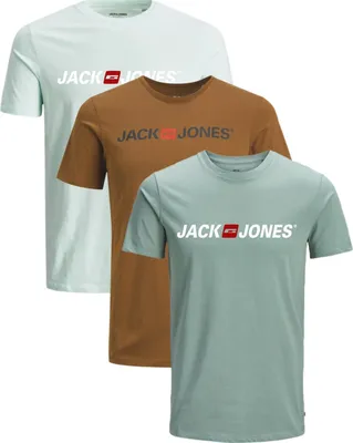 Produktbild von Jack & Jones 3er-Set Herren T-Shirts Print Shirt Corp-Tee, 3er-Slim Mix 27-Corp-XL