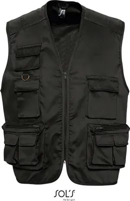 Immagine prodotto di SOLs 43630 | Giacca Reporter Gilet Selvaggio - Colore: Nero - Taglia: 3XL