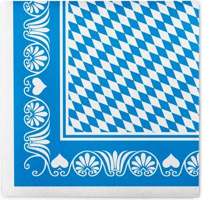 Produktbild von Sovie HORECA Serviette Bavaria in Blau aus Linclass® Airlaid 40 x 40 cm, 50 Stück - Blau-Weiß Rauten