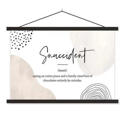 Produktbild von MuchoWow® Textilposter Sprichwörter - Snaccident - Zitate - Wörterbuch - Snaccident Definition 120x80 cm mit schwarzem Rahmen - Wanddeko