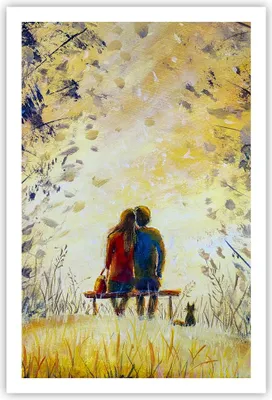 Produktbild von Poster - Poster ohne Rahmen - Liebhaber auf Bank - 61x91,5 cm - Wand Bild - Wanddeko - Wandbilder - Kunstposter - Wandposter - Bilder - Kunstdruck - Wanddekoration - Wandbild - P2XPA61x91-4578