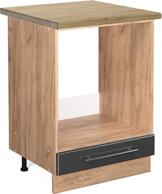 Image de Meuble pour four Vicco Fame-Line Anthracite Haute brillance 60cm , PT Chêne, Model 45562