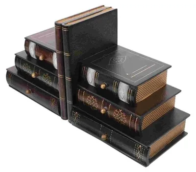 Image de Supports de livres décoratifs en bois pour la maison et le bureau
