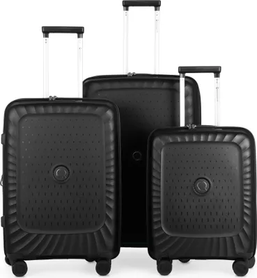 Produktbild von HAUPTSTADTKOFFER - Kotti - 3er Kofferset robuste Hartschale aus recyceltem PP-Material leichte Trolleys Polypropylen Hartschale, 4 Rollen, TSA-Schloss,Schwarz