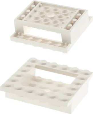 Produktbild von 2x Lego Bau Platte 6x6x1 weiß Doppel Rahmen Cockpit Basis 6023941 4597
