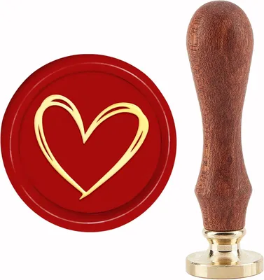 Produktbild von Liebes-Wachssiegel-Stempel Hochzeit Versiegelung - Wachsstempel 30mm/1.18inch - Abnehmbarer Messingkopf Versiegelungsstempel mit Holzgriff für Geburtstags-, Hochzeits-Einladungen, Karten, Geschenkverpackungen