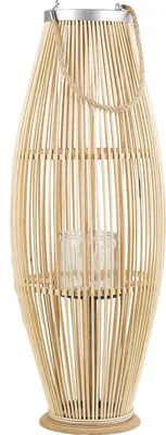 Produktbild von BELIANI Laterne Braun 84 cm mit Windlicht aus Glas für den Innen- und Aussenbereich dekoratiiv Modern
