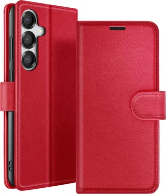 Immagine prodotto di Zanaé, custodia per Galaxy S25 Plus con portacarte a chiusura magnetica, rosso