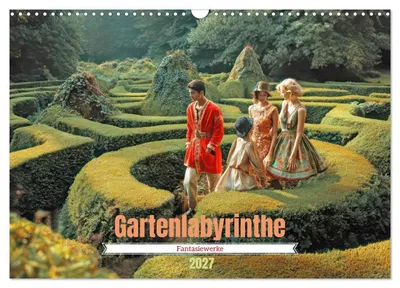 Produktbild von Gartenlabyrinthe - Fantasiewerke (Wandkalender 2027 DIN A3 quer), CALVENDO Monatskalender