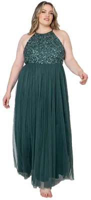 Produktbild von Maya Deluxe Damen Rl004 Mm Bridesmaid Dress, Emerald Green, 50 EU