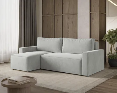 Image de Canapé d'angle LIVIO S avec fonction couchage et coffre de rangement,  adapté aux animaux domestiques - VIBE 86