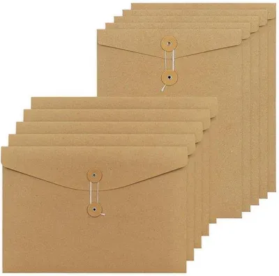 Image de Organiseur en papier kraft A4, double compartiment, avec intercalaires, pochette A4, pochette de projet