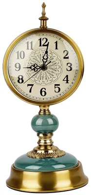 Vintage Tischuhr, gold, Metall/Keramik, 38 cm, antik