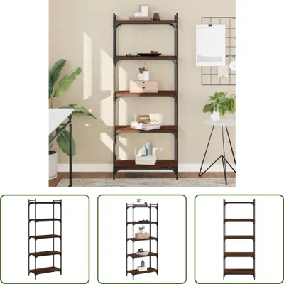 Produktbild von The Living Store Bücherregal 5 Böden Braun Eiche-Optik 60x30x154cm Holzwerkstoff