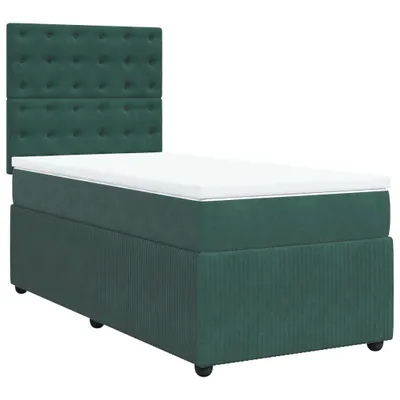 Produktbild von Boxspringbett mit Matratze Dunkelgrün 80x200 cm Samt