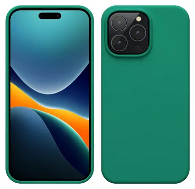 Produktbild von kwmobile Handyhülle für iPhone 14 Pro Max Hülle, für iPhone 14 Pro Max Case - Hülle Silikon - kabelloses Laden - Smaragdgrün