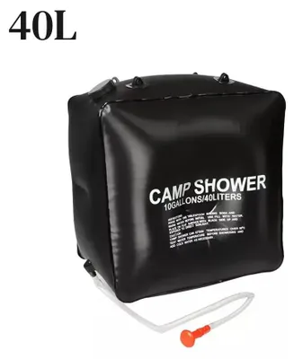 Image de Douche solaire - Sac de douche de 40 litres - Sac à eau chauffé par énergie solaire - Douche portable pour l'extérieur - Idéal pour le camping, la plage et la randonnée